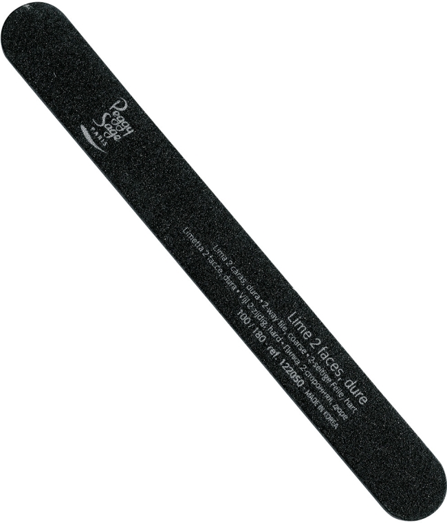 Dwustronny pilniczek do paznokci 100/180, czarny - Peggy Sage 2-way Washable Nail File — Zdjęcie N1