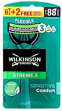 Maszynki jednorazowe, 6 + 2 szt. - Wilkinson Sword Xtreme3 Sensitive — Zdjęcie N1