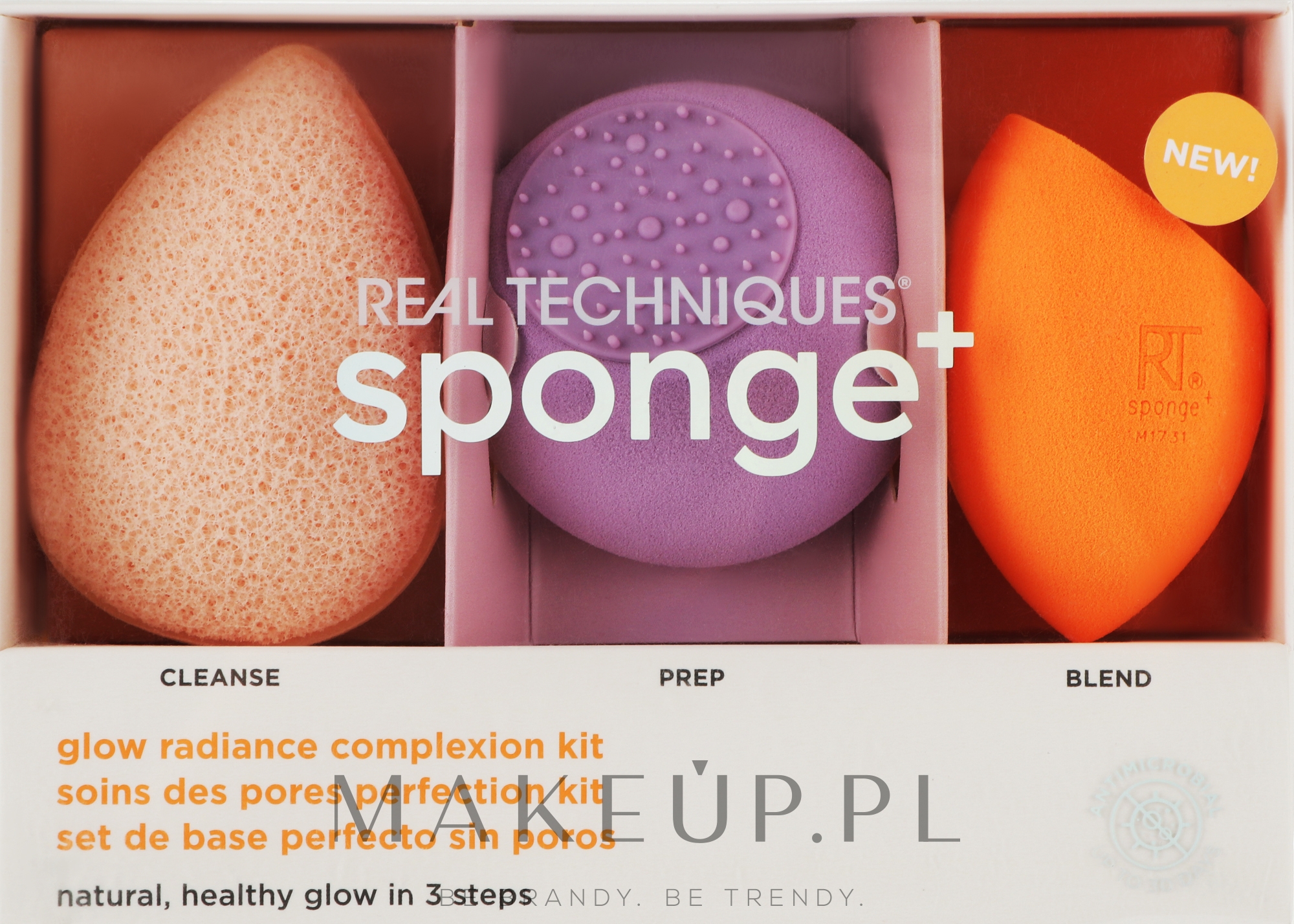 Zestaw gąbeczek do makijażu Sponge+, 3 szt. - Real Techniques Sponge Set Glow Radiance Complexion Kit — Zdjęcie 3 szt.