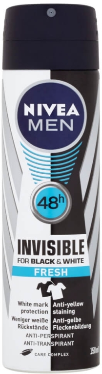 Antyperspirant w sprayu dla mężczyzn - NIVEA MEN Invisible For Black & White Fresh Deodorant Spray — Zdjęcie N1