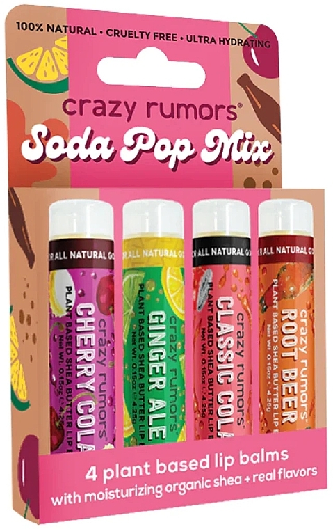 Zestaw balsamów do ust - Crazy Rumors Soda Pop Lip Balm Mixed Pack (lip/balm/4x4,25g)  — Zdjęcie N1