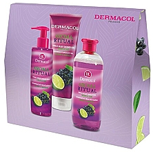 Zestaw - Dermacol Aroma Ritual Grap & Lime (sh/gel/250ml + soap/250ml + bath/foam/500ml) — Zdjęcie N1