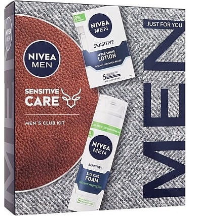 Zestaw - NIVEA Men Sensitive Care (foam/200ml + lot/100ml) — Zdjęcie N1