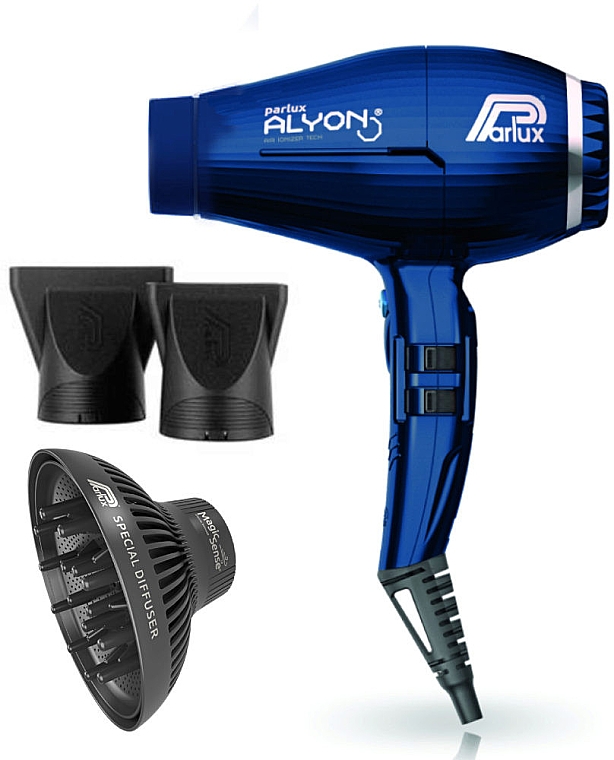 Suszarka do włosów, z dyfuzorem, niebieska - Parlux Alyon Air Ionizer Tech Midnight Blue & Diffuser — Zdjęcie N2