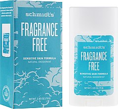 Naturalny dezodorant bezzapachowy w sztyfcie do skóry wrażliwej - Schmidt's Fragrance Free Natural Deodorant — Zdjęcie N4