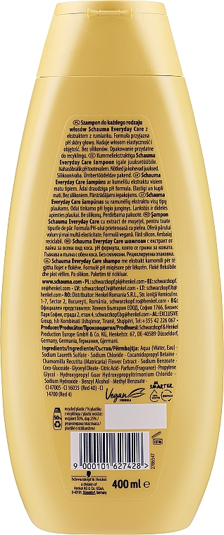 szampon do wszystkich rodzajów włosów - Schwarzkopf Schauma Everyday Care Rumianek — Zdjęcie N2