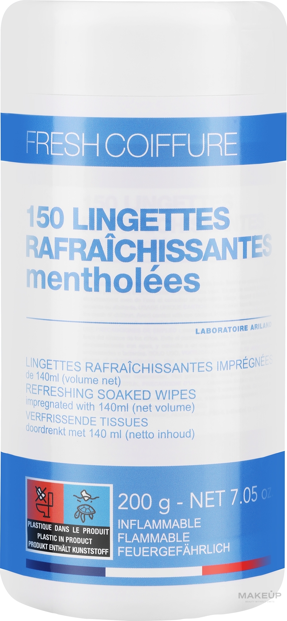 Chusteczki antybakteryjne z mentolem - Hairgum Fresh Coiffure Refreshing Wipes — Zdjęcie 150 szt.