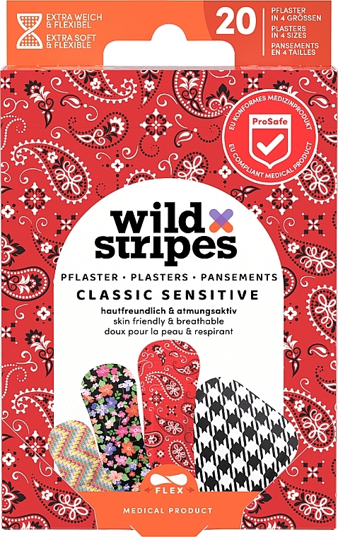 Zestaw plastrów, 20 szt. - Wild Stripes Plasters Classic Sensitive Fashion — Zdjęcie N1