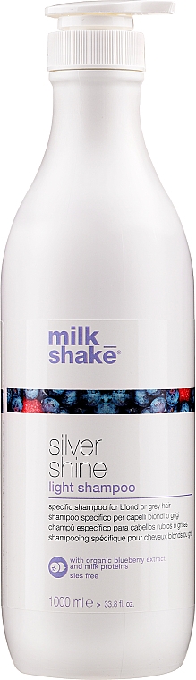 Delikatny szampon do włosów siwych i blond - Milk Shake Silver Shine Light Shampoo — Zdjęcie N2