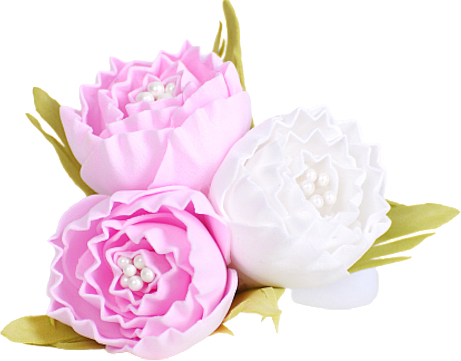 Gumka do włosów Różowo-białe kwiaty - Katya Snezhkova — Zdjęcie N1