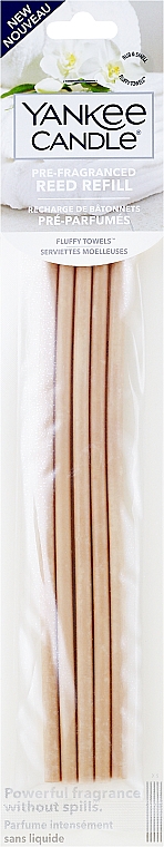 Patyczki zapachowe - Yankee Candle Fluffy Towels Pre-Fragranced Reed Refill (wymienny wkład) — Zdjęcie N1