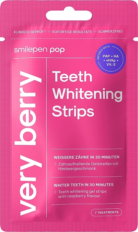 Wybielające paski do zębów Jagoda - SwissWhite Smilepen Pop Very Berry Teeth Whitening Strips — Zdjęcie N1