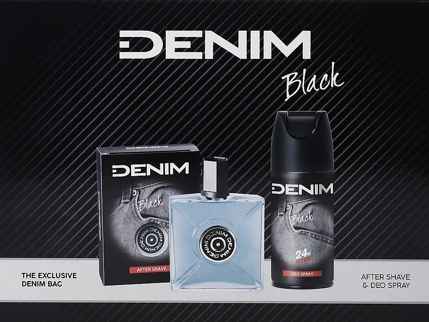 Denim Black - Zestaw (ash/lot 100 ml + deo/spray 150 ml + bag) — Zdjęcie N1