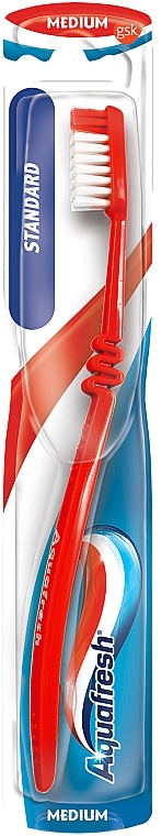 Szczoteczka do zębów, średnia twardość "Standard", czerwona - Aquafresh Standard Medium — Zdjęcie N1