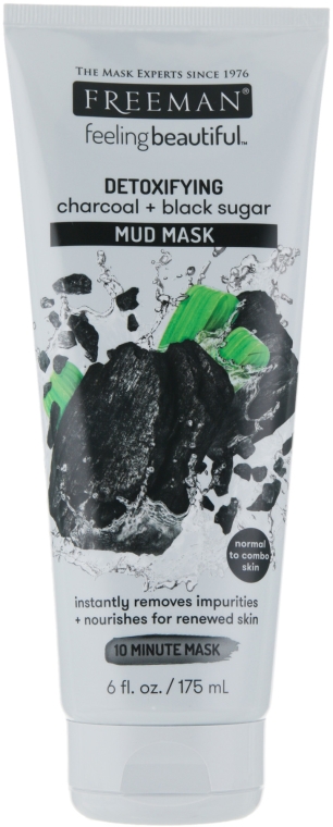 Błotna maska z węglem aktywnym i czarnym cukrem - Freeman Feeling Beautiful Charcoal & Black Sugar Mud Mask — Zdjęcie N1