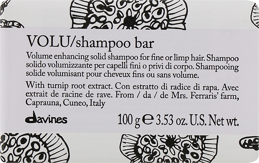 Szampon w kostce zwiększający objętość włosów cienkich i osłabionych - Davines Essential Haircare Volu Shampoo Bar — Zdjęcie N1