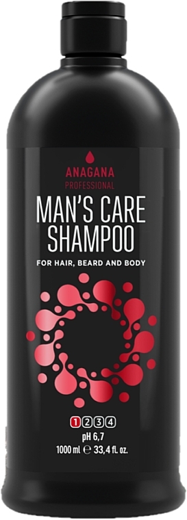 Szampon do włosów, brody i ciała, Męska pielęgnacja - Anagana Man's Care Shampoo — Zdjęcie N1