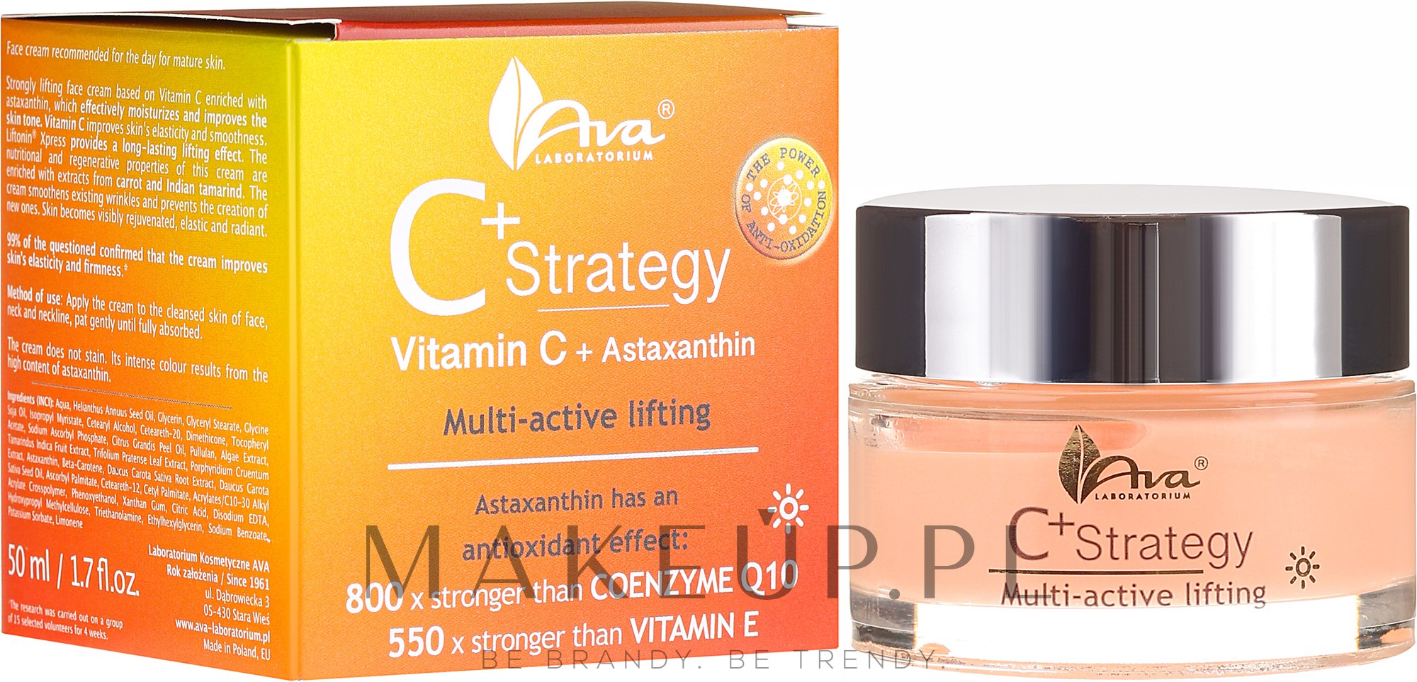Krem do twarzy z witaminą C Multiaktywny lifting - Ava Laboratorium C+ Strategy  — Zdjęcie 50 ml