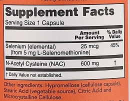 Suplement diety NAC, 600 mg - Now Foods NAC Veg Capsules — Zdjęcie N5