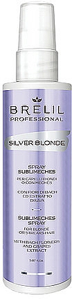 Spray neutralizujący żółty odcień włosów blond i siwych - Brelil Silver Blonde Sublimeches Spray