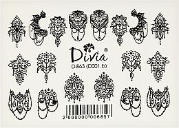 Kup Naklejki na paznokcie, czarno-białe, Di863 - Divia Nail stickers "3D" black and white, Di863
