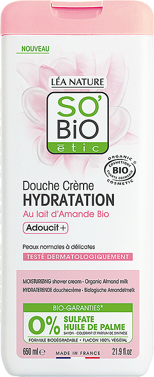 Nawilżający krem pod prysznic z organicznym mlekiem migdałowym - So'Bio Etic Hydrating Organic Almond Milk Shower Cream — Zdjęcie N1