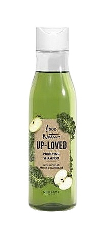 Oczyszczający szampon do włosów przetłuszczających się z jabłkiem i organicznym jarmużem - Oriflame Love Nature Up-Loved Purifying Shampoo — Zdjęcie N1