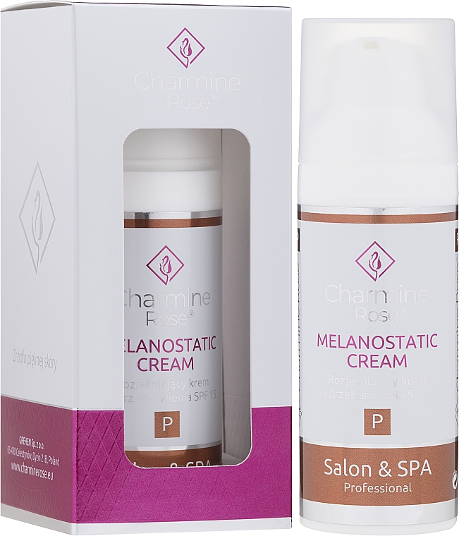 Rozjaśniający krem do twarzy na przebarwienia SPF 15 - Charmine Rose Salon & SPA Professional Melanostatic Cream SPF 15 — Zdjęcie N2