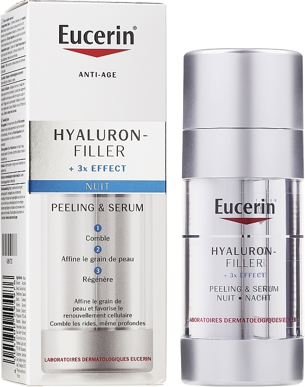 Przeciwzmarszczkowy peeling i serum 2 w 1 na noc - Eucerin Hyaluron-Filler Night Peeling & Serum — Zdjęcie N4