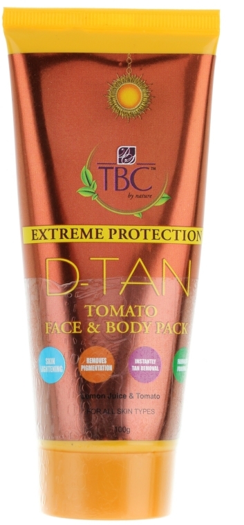 Maska przeciwsłoneczna do twarzy i ciała - TBC Extreme Protection D-Tan Tomato Face and Body Pack — Zdjęcie N1