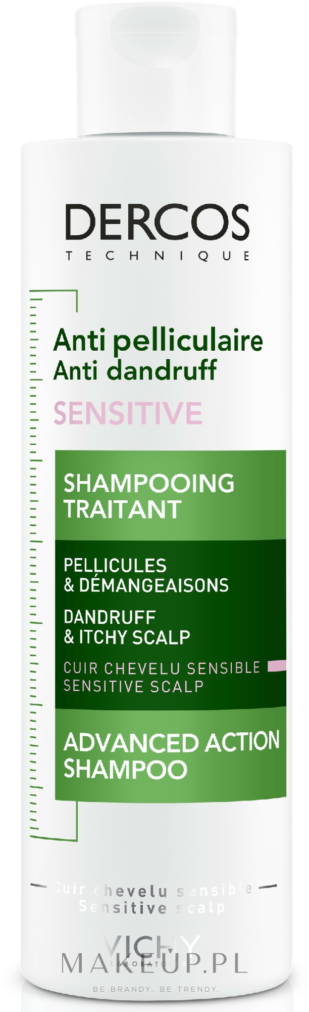 Przeciwłupieżowy szampon z dwusiarczkiem selenu do skóry wrażliwej - Vichy Dercos Anti-Dandruff Sensitive Shampoo — Zdjęcie 200 ml