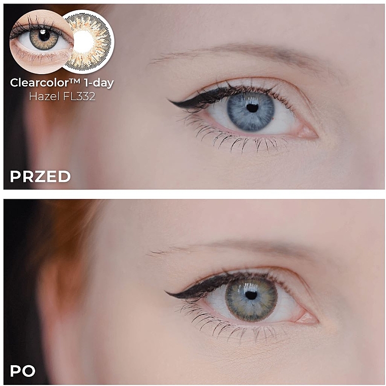 PRZECENA! Soczewki kontaktowe jednodniowe, brązowe, 10 szt. - Clearlab ClearColor 1-day * — Zdjęcie N4