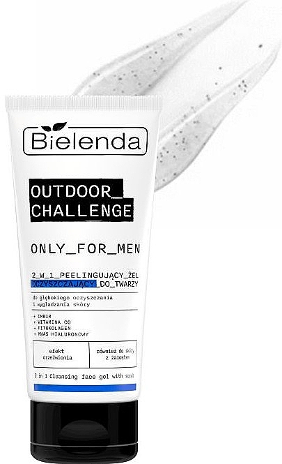 Żel do mycia twarzy 2 w 1 - Bielenda Only For Men Outdoor Challenge 2 in 1 Peeling Facial Cleansing Gel — Zdjęcie N2