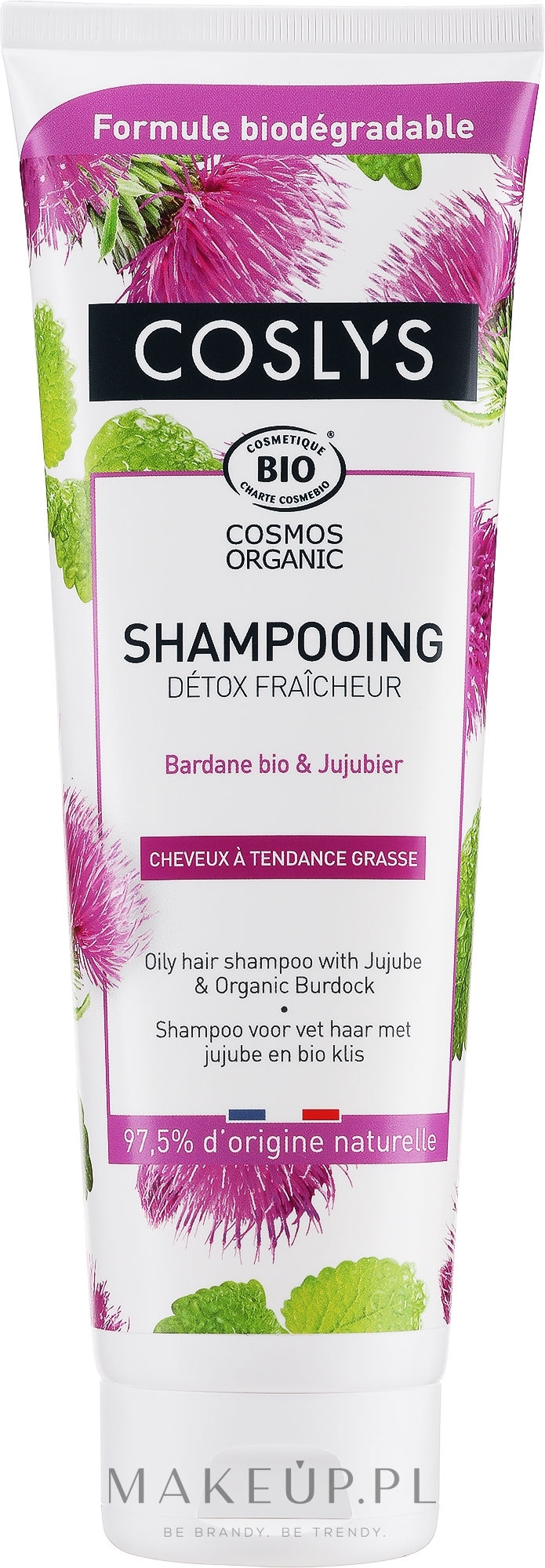 Szampon do włosów przetłuszczających się z organiczną miętą pieprzową - Coslys Shampoo With Organic Peppermint — Zdjęcie 250 ml