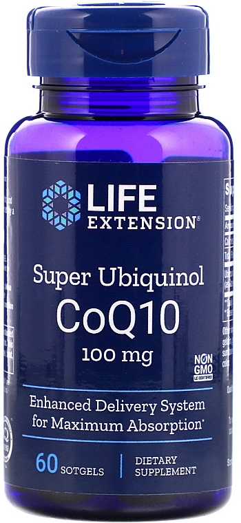 Koenzym Q10 w żelowych kapsułkach - Life Extension Super Ubiquinol CoQ10 — Zdjęcie N1