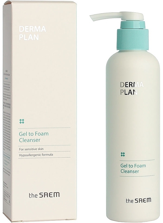 Delikatna pianka oczyszczająca dla skóry wrażliwej i alergicznej - The Saem Derma Plan Gel To Foam Cleanser — Zdjęcie N1