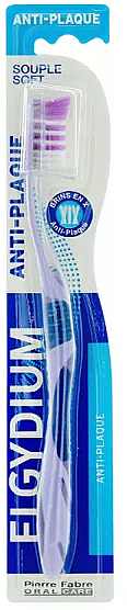 Szczoteczka do zębów, miękka, fioletowa - Elgydium Anti-Plaque Soft Toothbrush — Zdjęcie N1