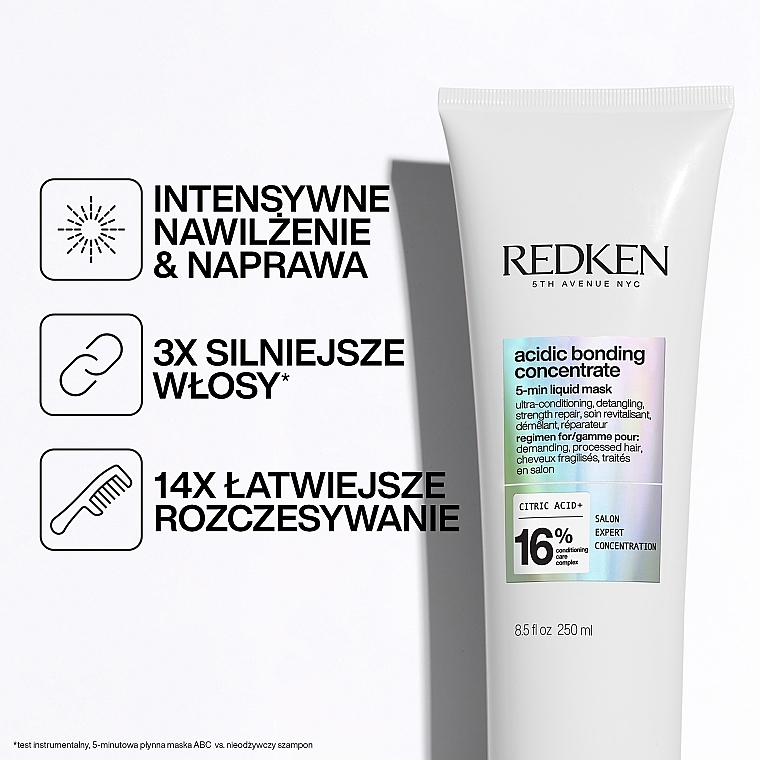 Intensywnie odżywcza maska do włosów - Redken Acidic Bonding Concentrate 5-Min Liquid Mask — Zdjęcie N4