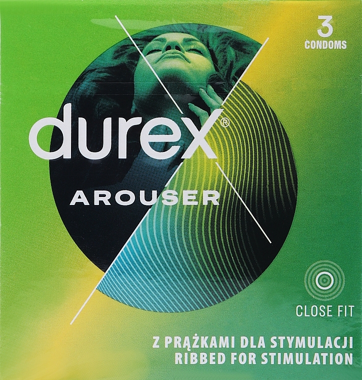Prezerwatywy prążkowane, 3 szt. - Durex Arouser — Zdjęcie N1