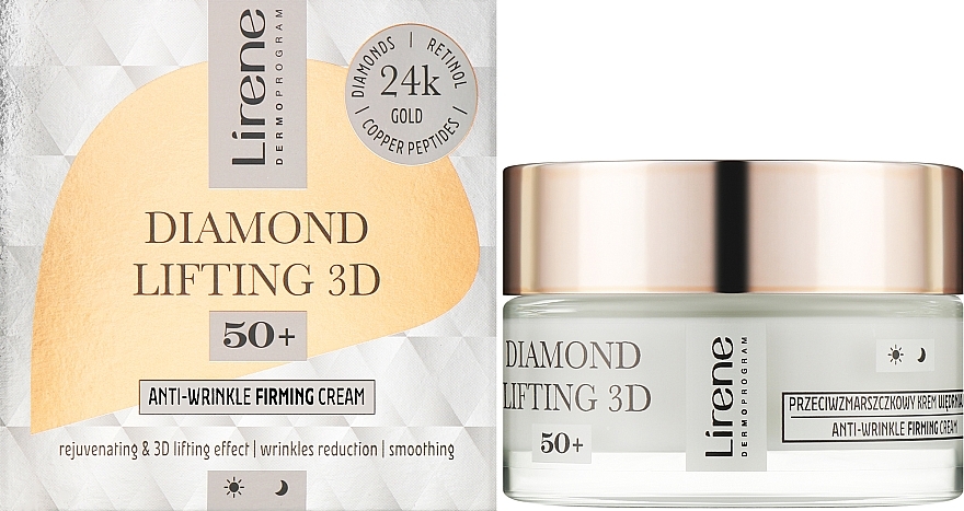 Wygładzający krem ​​do twarzy 50+ - Lirene Diamond lifting 3D Cream — Zdjęcie N2