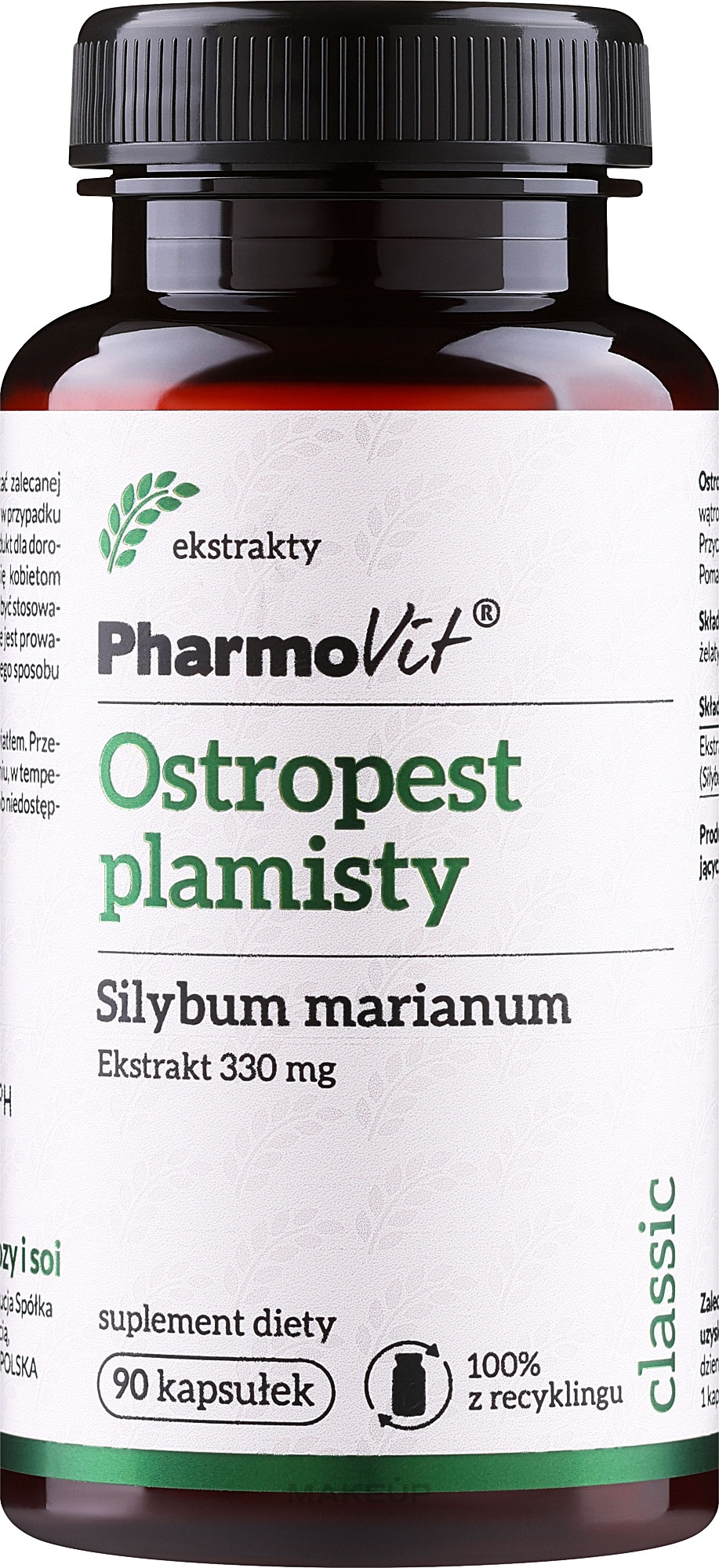 Suplement diety Ostropest plamisty, 330 mg - Pharmovit Silybum Marianum — Zdjęcie 90 szt.