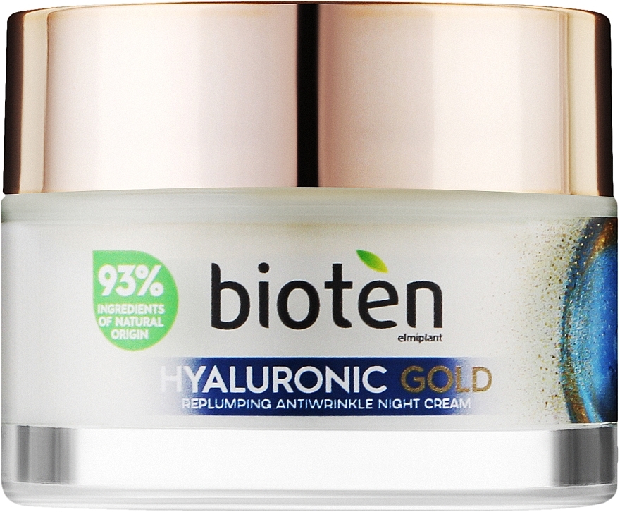 Krem przeciwzmarszczkowy na noc - Bioten Hyaluronic Gold Replumping Antiwrinkle Night Cream — Zdjęcie N1