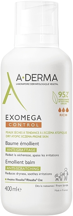 Zmiękczający balsam do ciała z dozownikiem - A-Derma Exomega Control Emollient Lotion Anti-Scratching