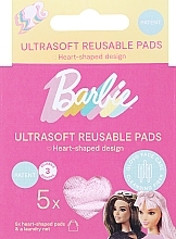 Kup Płatki kosmetyczne do demakijażu, wielokrotnego użytku, 5 szt., różowe - Glov Barbie Collection Ultrasoft Reusable Heart Pads