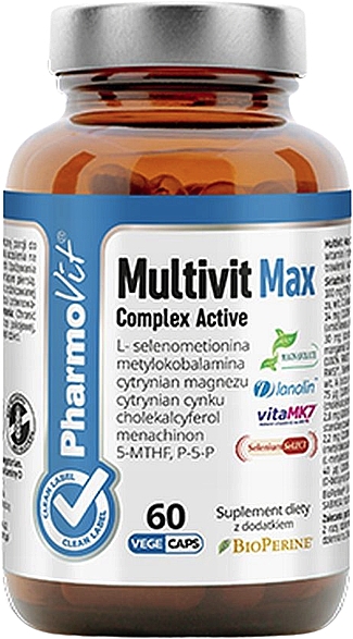 Suplement diety Multivit Max 60 szt. - Pharmovit Clean Label — Zdjęcie N1
