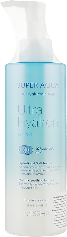 Delikatny żel peelingujący z kwasem hialuronowym - Missha Super Aqua Ultra Hyalron Mild Peel — Zdjęcie N1