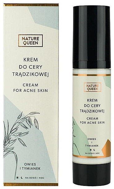 PREZENT! Krem do cery trądzikowej na dzień i na noc Owies i tymianek - Nature Queen Cream For The Acne Skin — Zdjęcie N1