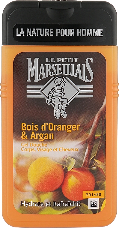 Żel pod prysznic dla mężczyzn do mycia ciała, twarzy i włosów Drzewo pomarańczowe i olejek arganowy - Le Petit Marseillais Men Body and Hair — Zdjęcie N2
