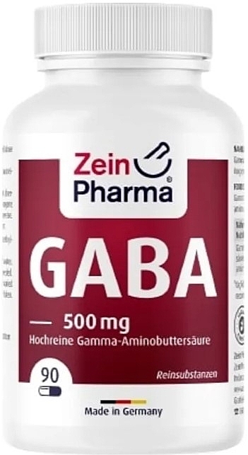 Suplement diety Kwas gamma-aminomasłowy - ZeinPharma GABA Capsules 500 mg — Zdjęcie N1