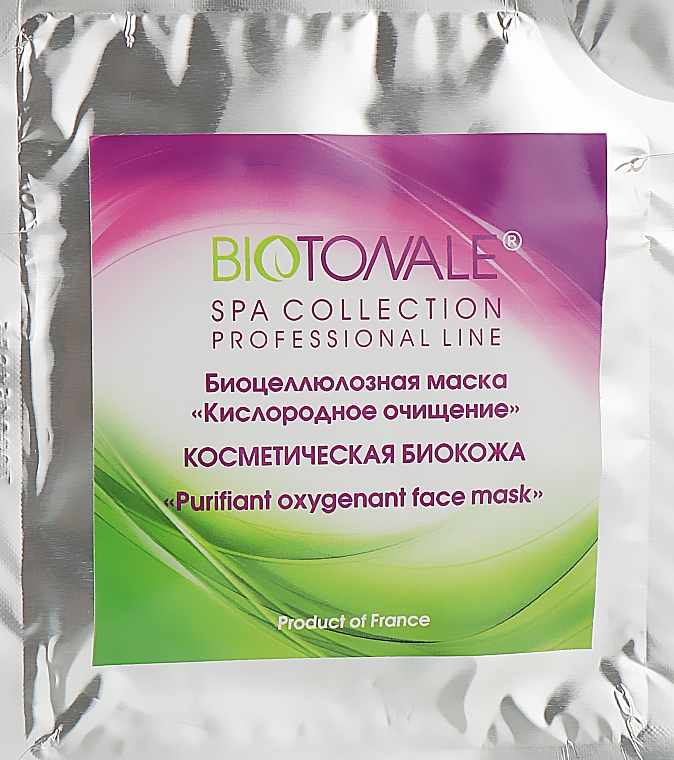 Biocelulozowa maska ​​z nanowłókien Oczyszczanie tlenowe. Kosmetyczna bio-skóra - Biotonale Purifiant Oxygenant Face Mask — Zdjęcie N1